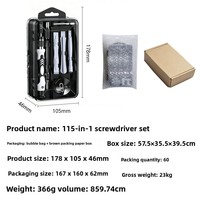HYTD 115 en 1 – Kit de tournevis de précision multifonctionnel OEM avec étui pour démontage et réparation de téléphones, ordinateurs et montres – Outils en carbone