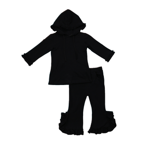 Ensemble de vêtements pour filles, haut à capuche en coton et pantalon à volants, ensemble de deux pièces, ensembles de sweat-shirts pour enfants - Product Image 6