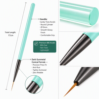 Lot de 6 pinceaux liner pour ongles, 5/7/9/12/15/20mm, stylos de peinture à ligne fine, logo personnalisé OEM ODM, outils de manucure
