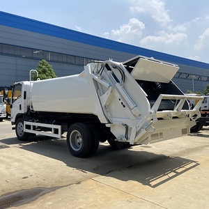 Camion compacteur d'ordures Isuzu 7CBM 4x2 Diesel à transmission manuelle blanc Euro 4 pour le transfert de déchets - Product Image 3