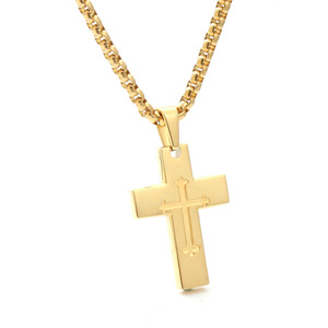 <b>Cross</b> Pendant Necklace Zinc Alloy Unisex Gift Jewelry - Product Image 1