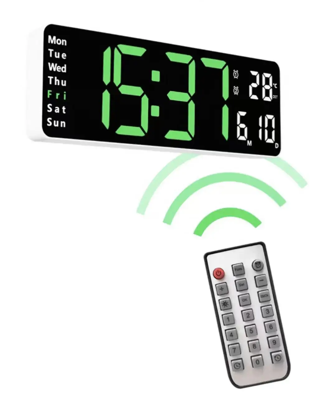 2023 Hot Sale smart table clock digital electronic wall clock with temperature with remote control