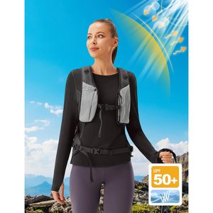 เสื้อออกกำลังกายแขนยาวสำหรับผู้หญิง ป้องกันแสงแดด UPF 50 พร้อมแผงตาข่าย สำหรับเดินป่า วิ่ง และเล่นกีฬา - Product Image 4