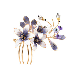 Épingles à cheveux en velours au design floral, faites à la main, nouveau style chinois, style national cheongsam, pour le patrimoine culturel immatériel. - Product Image 5