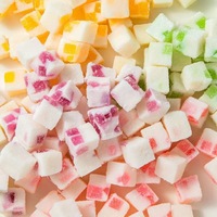 Hot verkopende creatieve melkzuurbacteriën-sap fruit snoep zuur smaak mango multicolor kubusvormige gummy
