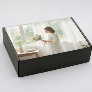 Custom Luxury Kraft Corrugated Slotted Square Flat Design Gift <b>Box</b> Embossing Magnetic Closure Recyclable Biodegradable Recycled - Product Image 1