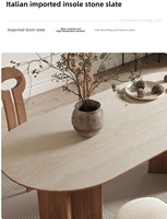 Ensemble table à manger de style scandinave Table à manger en bois avec 4 chaises et dessus en marbre pour meubles de salle à manger