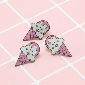 Fabricant de épingles en émail dur pour crème glacée rose de taille mini avec paillettes, design personnalisé - Product Image 2