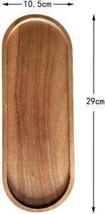 Linwnil Lot de 4 plateaux réutilisables écologiques 11,5x4 pouces ovales en bois pour charcuterie, plateaux de service, assiettes à fromage, assiettes à dîner en vrac - Product Image 3