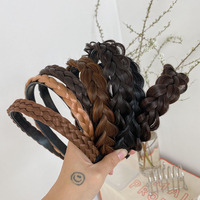 Nouveau Bandeau Cheveux Tressé en Queue de Poisson, Fausses Tresses, Antidérapant, Fait Main, Doux, Perruque Tressée en Chevrons, Bandeau Cheveux Unique pour Femme, Vente en Gros