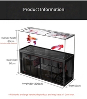 Aquarium avec pompes à eau, bassin à poissons en verre sur mesure, grand aquarium sans cadre pour eau douce et eau salée, ensemble complet pour salon