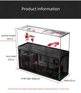Acquario in Vetro Ultra Trasparente Senza Cornice Verticale Panoramico Rettangolare Grande Nuovo Stile Ecologico per Soggiorno - Product Image 6