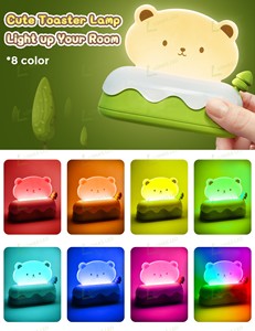 LOHAS RVB LED Veilleuse en forme d'ours <span class=keywords><strong>Kawaii</strong></span> avec fonction de changement de couleur Mini lampe rechargeable USB de type C pour chambre d'enfant - Product Image 3