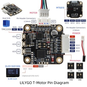LILYGO t-motor ESP32 Placa de desarrollo de placa base de accionamiento inalámbrico <span class=keywords><strong>TMC2209</strong></span> placa de expansión OLED de 0,49 pulgadas con carcasa impresa en 3D - Product Image 6