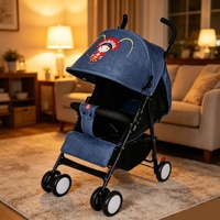 Poussette bébé légère et compacte en plastique, pliable en fer, grandes roues, système de voyage portable, capacité de charge 20 kg, 0-3 ans
