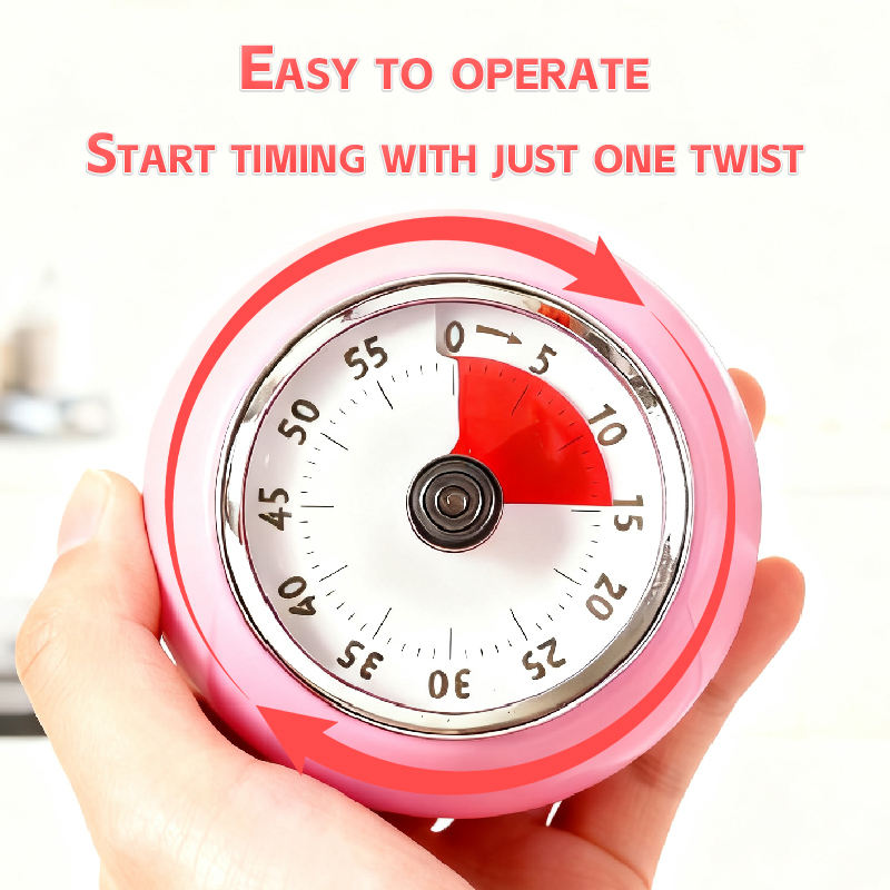 Factory Wholesale Digital Kitchen Magnetic 60-Minute Countdown Timer with Mechanical Control and Metal Construction