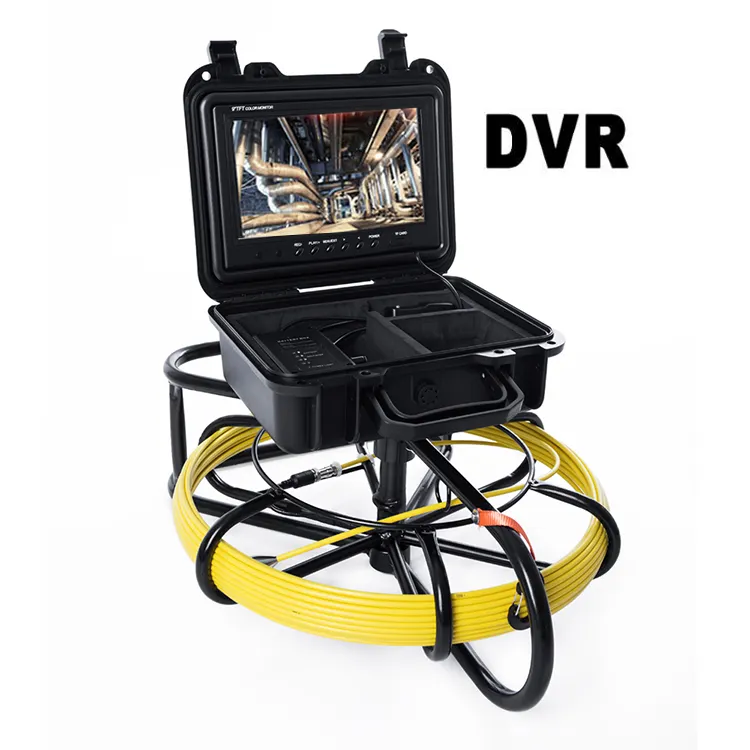 มืออาชีพ DVR กล้องวงจรปิดกล้องตรวจสอบท่อที่มีฤดูใบไม้ผลิที่มีความยืดหยุ่นสำหรับ90องศาโค้งท่อ