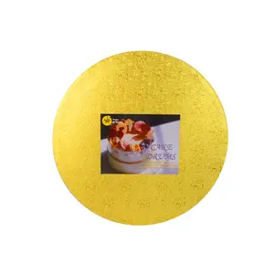Доска для торта, Золотая круглая гофрированная доска для торта, бумажная основа для торта