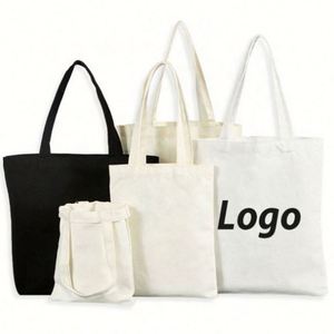 Sacs fourre-tout en toile personnalisés avec logo imprimé, sacs publicitaires portables en coton pour femmes, sacs de shopping en toile - Product Image 3