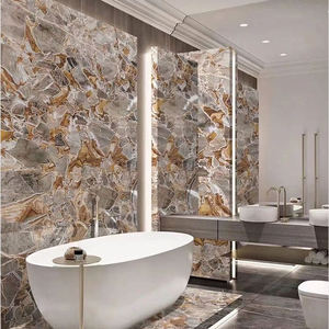 Fournisseur d'Usine Marbre Or de Luxe Grandes Dalles de Marbre Fusion <span class=keywords><strong>Versailles</strong></span> Veines Dorées pour Fond de Mur - Product Image 1