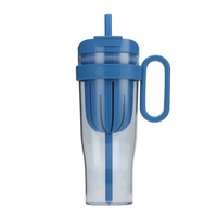 BORGE BPA-Free 40oz Bouteille d'eau réutilisable transparente en plastique avec infuseur à thé, couvercles et pailles pour le camping en plein air