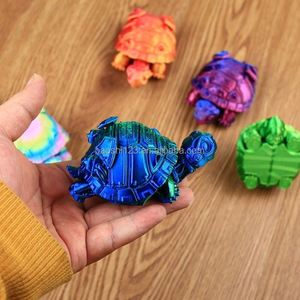 Juguete de Plástico con Articulaciones Móviles Impreso en 3D Unisex para Niños, Adorno Creativo de Animal, Tortuga Mecánica, Juguete Novedoso para Todas las Edades - Product Image 4
