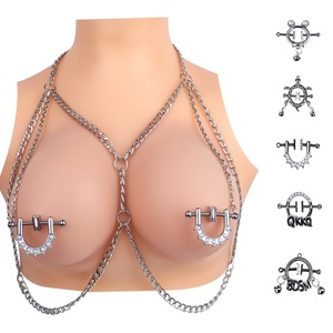 ที่หนีบหัวนมดีไซน์เฉพาะ QKKQ ตัวหนีบโลหะแบบล็อค ของเล่น BDSM ที่หนีบหัวนมแบบไม่เจาะ ปรับขนาดได้ ของเล่นทางเพศ - Product Image 1