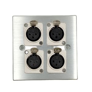 แผ่นยึดผนังโลหะ XLR 4 พอร์ต พร้อมสกรูและน็อต 4 ส่วน แผ่นอลูมิเนียมอัลลอยสำหรับเต้ารับ USB VGA XLR 4 ช่อง - Product Image 4