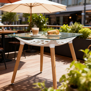 Cafetería Librería con Mesas de Comedor de Tamaño y Altura Modificables, Diferentes Opciones de Materiales, Espacio de Almacenamiento Abierto y Construcción Segura - Product Image 1