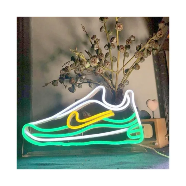 Produsen pengiriman Drop sepatu hijau sneakers led papan neon fleksibel