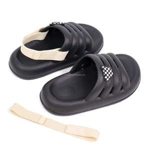 브리즈스텝 맞춤형 미끄럼 방지 EVA 슬라이드 부드러운 오픈 토 비치 샌들 탈부착 가능한 루프 포함 소년 소녀 여름 스타일 - Product Image 6