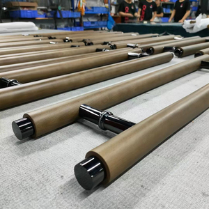 Ouken มือจับประตูสแตนเลสสีเหลืองสีบรอนซ์ภายในสำหรับประตูไม้ - Product Image 1