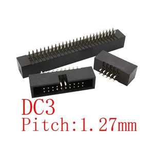 Dc3 1.27 Mm Pitch Idc Box Pin Header Connector Rechte Pin Dc3 1.27 Mm Dubbele Rij Mannelijke Socket Dc3 Headers 2X3-25Pin