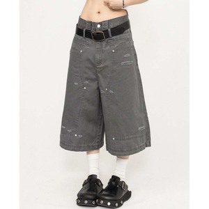 Pantalones Cortos de Mezclilla <span class=keywords><strong>Gris</strong></span> Y2K 2026 de Doble Rodilla Personalizados, Estilo Bermuda Holgados con Efecto Desgastado para Hombre, Jeans Cortos Casuales para Hombre - Product Image 2