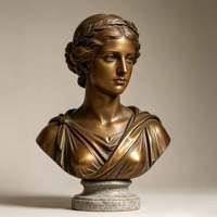 Buste Sculpté Classique en Bronze Antique Personnalisé, Figure Romaine Occidentale, Statue en Métal pour Villa, Hall, Musée, Art d'Intérieur