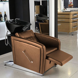 Nouvelle chaise de lavage en cuir synthétique durable anti-taches pour lavabo en porcelaine, couleurs personnalisables, levage manuel des pieds, pour salon - Product Image 6