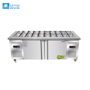 Expositor Refrigerado Comercial de Alta Qualidade para Saladas, Balcão de Exibição para Aplicações em Bar, Balcão para Acompanhamentos com Laterais Perfuradas - Product Image 1