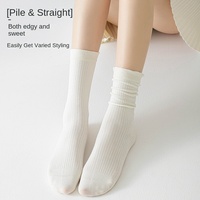 Chaussettes sans couture Fengmei en dentelle pour femme, à rayures verticales, en coton pur, absorbantes, couleur unie, sans coutures