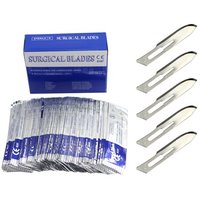 Lancettes jetables en acier inoxydable, lames chirurgicales individuelles, emballées sous film par MEDICAL SURGICAL, boîte de 100 pièces