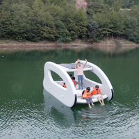 Bateau gonflable électrique Motor Hausboot, jouet de luxe, fabricants de pontons à énergie solaire, villa aquatique de qualité, maison flottante