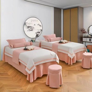 Modern 3-Piece <b>Set</b> of Bedding Soft Microfiber Cotton Massage Table Sheets Includes Fitted Cover and Twin Size Plant Pattern - Product Image 6