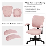Ensemble de housses extensibles antidérapantes pour chaise de salle à manger et de bureau comprenant une couverture arrière de coussin et un accoudoir pour un usage domestique de bureau d'ordinateur