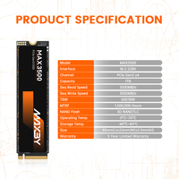 MAXBY M1 512GB PCIe 3.0 X4 NVMe SSD 550TB TBW 3500MB/s Kecepatan Baca untuk Peningkatan Penyimpanan PC Gaming