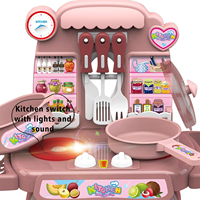 Jouets d'appareils de cuisine pour enfants, ensemble de cuisine d'imitation avec lumières et musique, éviers de cuisine avec cuisinière à induction électronique