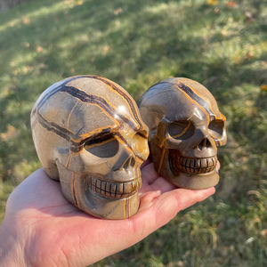 Escultura de Crânio de Cristal de Pedra Natural para Cura, 4 Polegadas, Escultura de Cristal Septarian para Decoração - Product Image 2