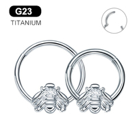 Evorte Bijou de piercing tendance unisexe en titane G23, style anneau segmenté, pour septum, nez, lèvre, hélix, daith, labret