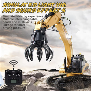 <span class=keywords><strong>HUINA</strong></span> 580 1580 1/14 Excavatrice RC Métallique Améliorée, Véhicule d'Ingénierie Électrique avec Grappin à Boules et Pince Rotative à 360°, Modèle <span class=keywords><strong>V4</strong></span> 2025 - Product Image 5