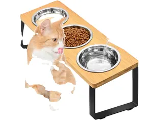 Raised Cat Food Água Tigela Pequeno Cão Inclinada Elevada Food Feeding Bandeja
