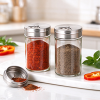 Bouteille à épices en verre de 100 ml et 120 ml, flacon à assaisonnement, pot à sel, poudre de piment, cumin, poivre avec couvercle en acier inoxydable – Approvisionnement direct usine