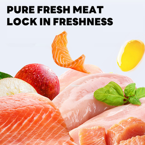 ओम ओडम 200 जी को फ्रीज-सूखे ताजा मांस और फल पालतू जानवर दोनों के लिए 12 स्वादों का इलाज करता है - Product Image 3